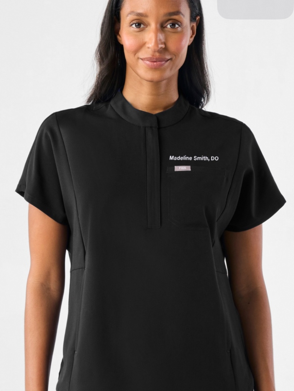 Black Montex - Mock Neck Scrub Top - Size Large